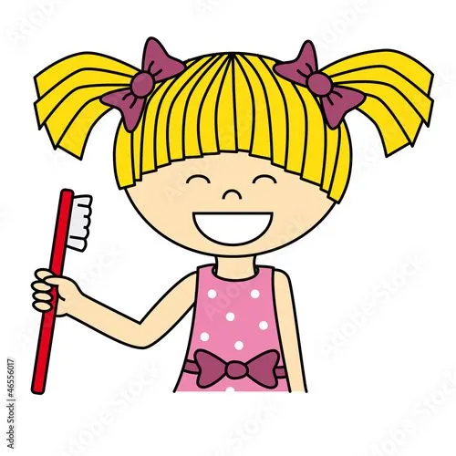 Niña cepillándose los dientes" Imágenes de archivo y vectores ...