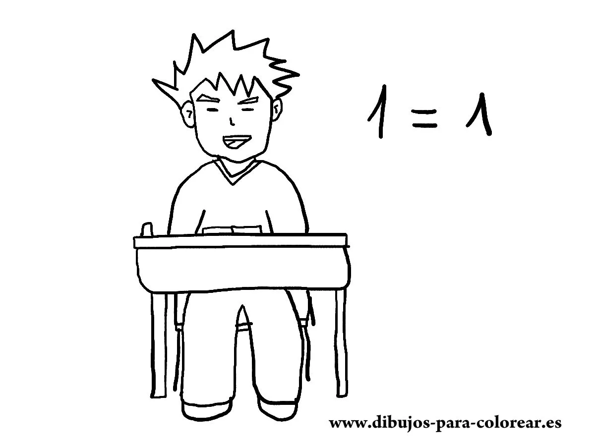 NIÑO EN CLASE DE MATEMATICAS | Dibujos para colorear NIÑO EN CLASE DE MATEMATICAS | Dibujos para colorear