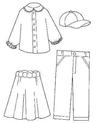 Ropa de niña para colorear - Imagui