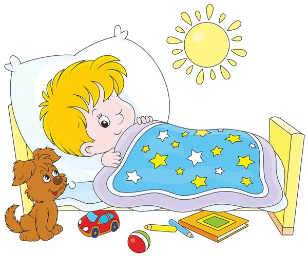 Niño despertando — Vector stock © AlexBannykh #74466045 Niño despertando — Vector stock © AlexBannykh #74466045