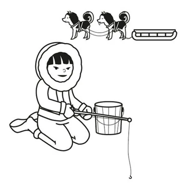 Niño esquimal: dibujo para colorear e imprimir Niño esquimal: dibujo para colorear e imprimir