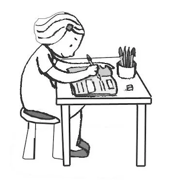 Niño estudiando caricatura - Imagui