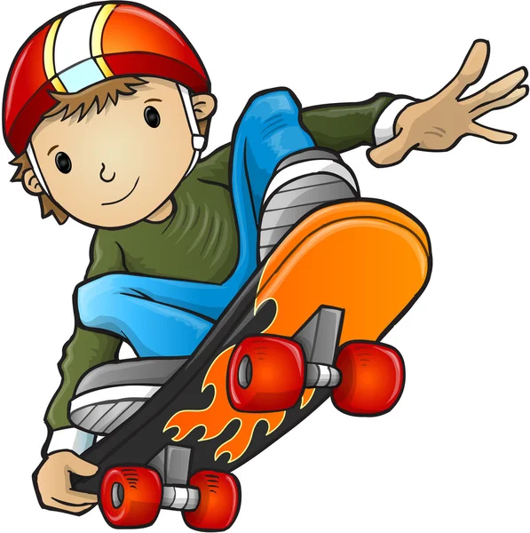 Niño feliz de dibujos animados del patín — Vector stock ...