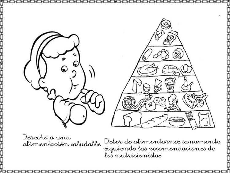 Niños alimentacion saludable para colorear - Imagui