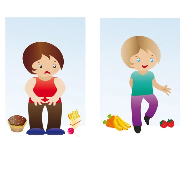 Niño gordo y delgado — Vector stock © justaa #4403786 Niño gordo y delgado — Vector stock © justaa #4403786