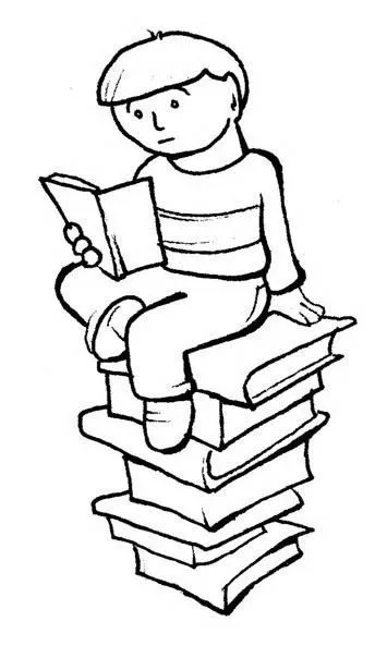 COLOREA TUS DIBUJOS: Niño leyendo libro sobre hilera de libros ... COLOREA TUS DIBUJOS: Niño leyendo libro sobre hilera de libros ...