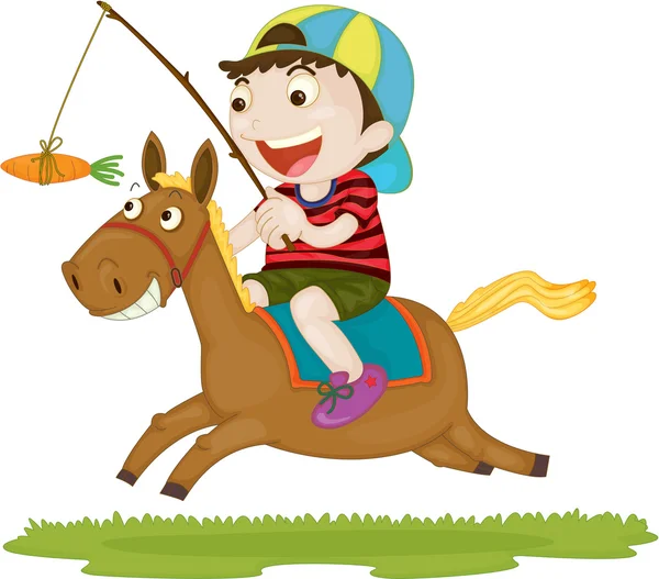 Un niño montado en un caballo — Vector stock © interactimages #9961188 Un niño montado en un caballo — Vector stock © interactimages #9961188