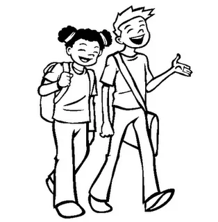 Niño y niña con sus mochilas caminando hacia el colegio - Portal ... Niño y niña con sus mochilas caminando hacia el colegio - Portal ...