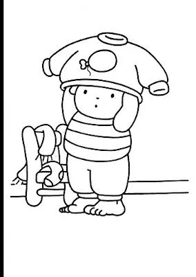 Niño poniéndose la camisa para colorear ~ 4 Dibujo