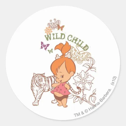 Niño salvaje de PEBBLES™ Pegatina Redonda | Zazzle