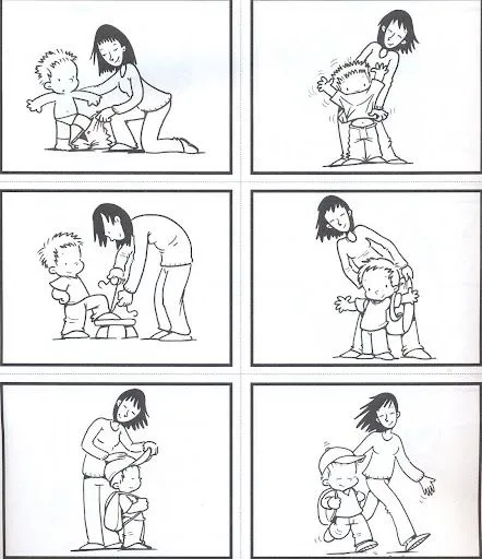 Niño vistiendose para colorear - Imagui