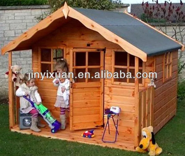 Los niños de actividades de casa de juegos de madera para exterior ...