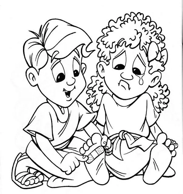 Niños ayudando para colorear - Imagui