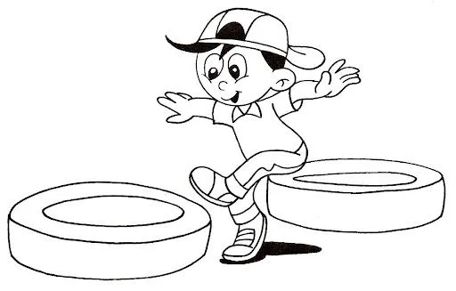 Para colorear de un niño saltando - Imagui