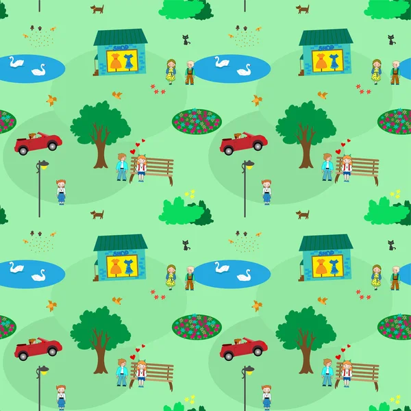 niños ciudad de dibujos animados de patrones sin fisuras para ...
