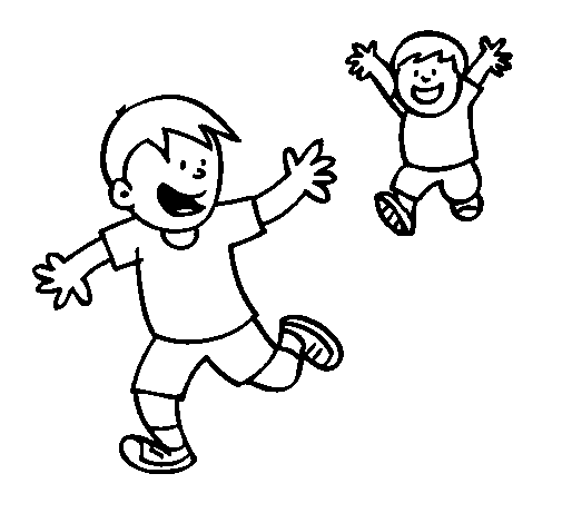 Niños corriendo para colorear e imprimir - Para niños Niños corriendo para colorear e imprimir - Para niños