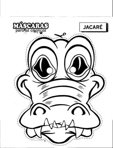Pinto Dibujos: Máscara de cocodrilo para colorear Pinto Dibujos: Máscara de cocodrilo para colorear