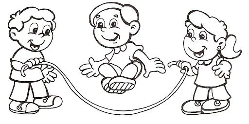 Niños haciendo educación física para colorear - Imagui