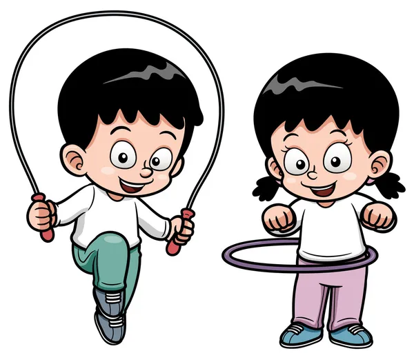 Niños haciendo ejercicio — Vector stock © sararoom #29309449