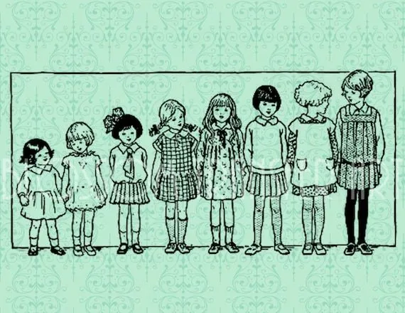 Niños Escuela Ilustraciones Vintage para por BlossomTransferArt Niños Escuela Ilustraciones Vintage para por BlossomTransferArt