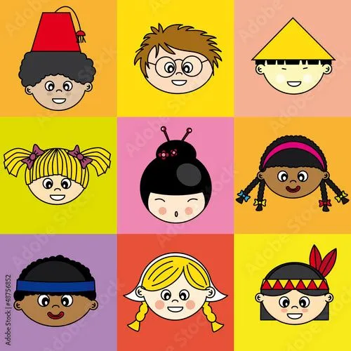 Niños de diferentes etnias" Imágenes de archivo y vectores libres ... Niños de diferentes etnias" Imágenes de archivo y vectores libres ...