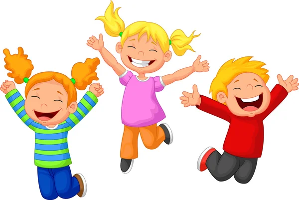 Niños felices caricaturas — Vector stock © tigatelu #44718397