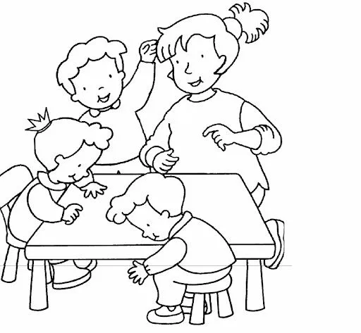 Niños en grupo para colorear - Imagui