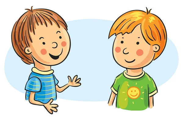 Dos niños hablando de dibujos animados — Vector stock ...