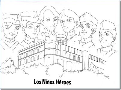 LOS NIÑOS HÉROES PARA COLOREAR | Colorear