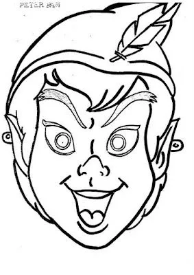 PARA NIÑOS E INFANTIL: CARETA DE PETER PAN PARA COLOREAR PARA NIÑOS E INFANTIL: CARETA DE PETER PAN PARA COLOREAR