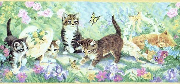 PARA NIÑOS E INFANTIL: CENEFA DECORATIVA DE GATITOS, FLORES Y ... PARA NIÑOS E INFANTIL: CENEFA DECORATIVA DE GATITOS, FLORES Y ...
