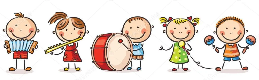 Niños que juegan diferentes instrumentos musicales — Vector stock ... Niños que juegan diferentes instrumentos musicales — Vector stock ...