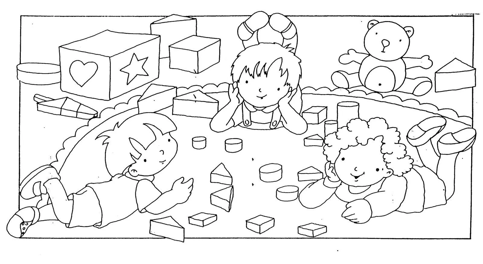 Niños jugando en la escuela para colorear ~ Dibujos para Colorear ... Niños jugando en la escuela para colorear ~ Dibujos para Colorear ...