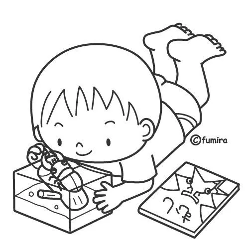 Pinto Dibujos: Niño jugando con hormigas para colorear Pinto Dibujos: Niño jugando con hormigas para colorear
