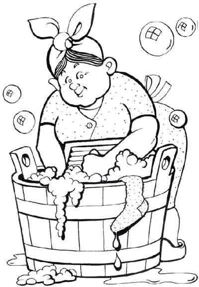 Mamá lavando para colorear - Imagui