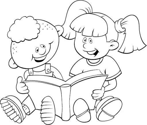 NIÑOS Y LECTURA PARA COLOREAR | Dibujos para colorear