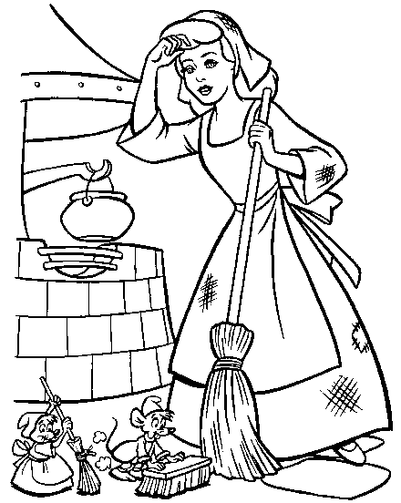 Dibujos para colorear de una niña limpiando su casa - Imagui