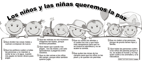 Los niños de Medellín presentaron su manifiesto de paz Los niños de Medellín presentaron su manifiesto de paz