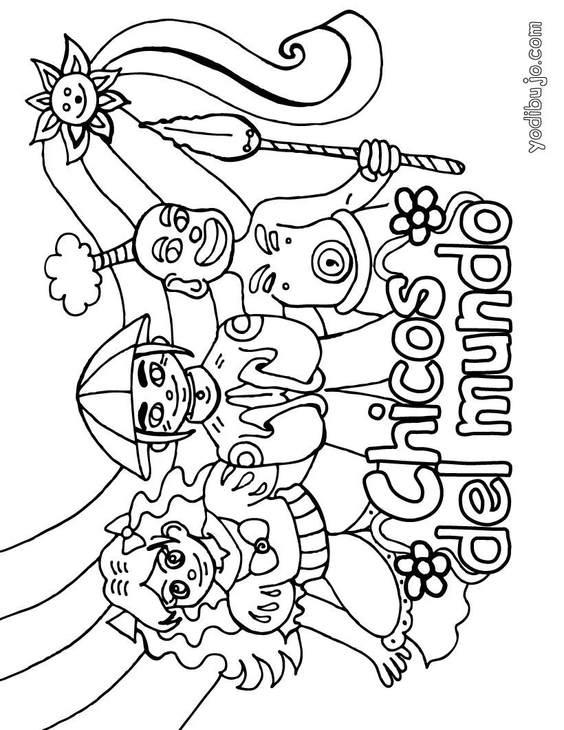Niños del Mundo - Dibujos para colorear los PAISES Niños del Mundo - Dibujos para colorear los PAISES