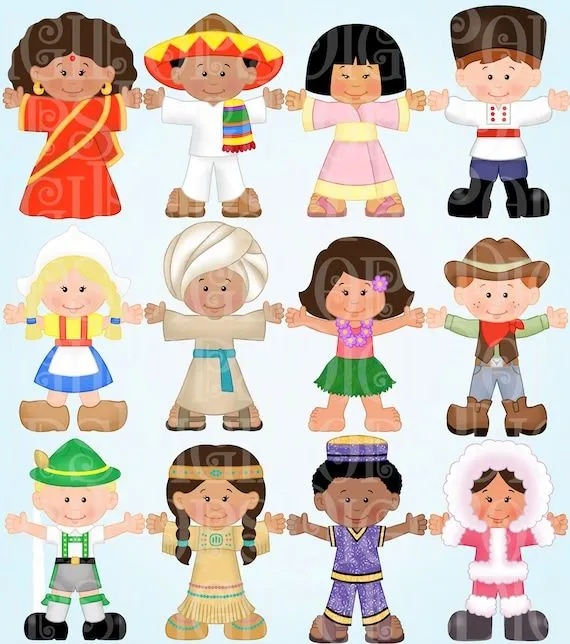 Los niños de todo el mundo Digital Clip Art Set por DigiPops