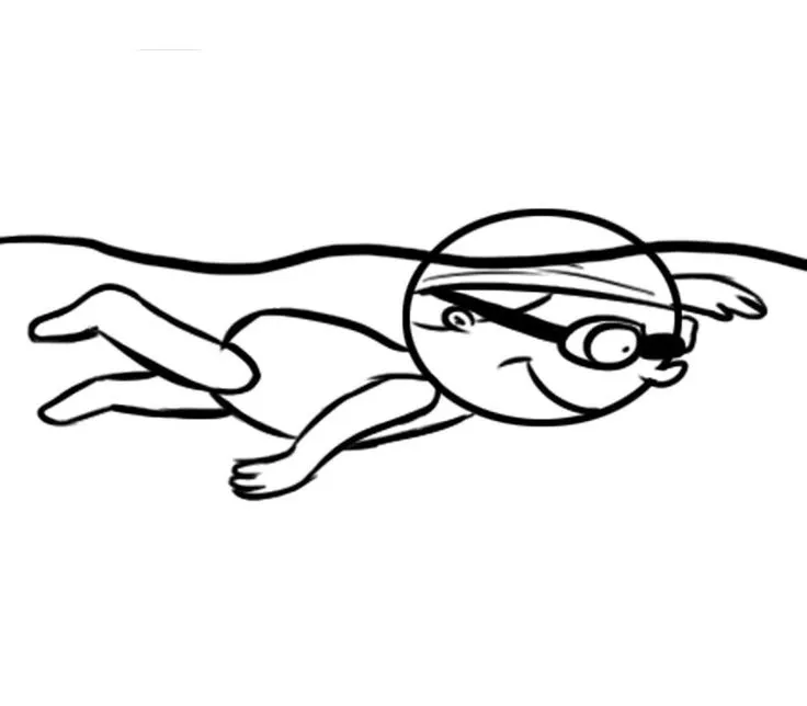 Niño nadando. Dibujo de deportes para colorear | Caricatura niños ...