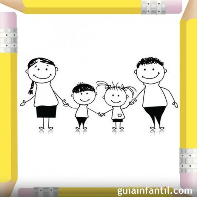 Niños con sus papás. Dibujos para pintar el Día de la Madre ...