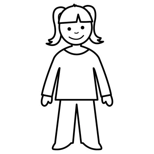 Niños parados para colorear - Imagui