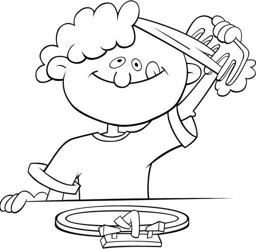 Pinto Dibujos: Niño peinándose para colorear Pinto Dibujos: Niño peinándose para colorear
