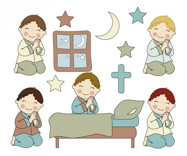 Niños rezando | Descargar Vectores gratis