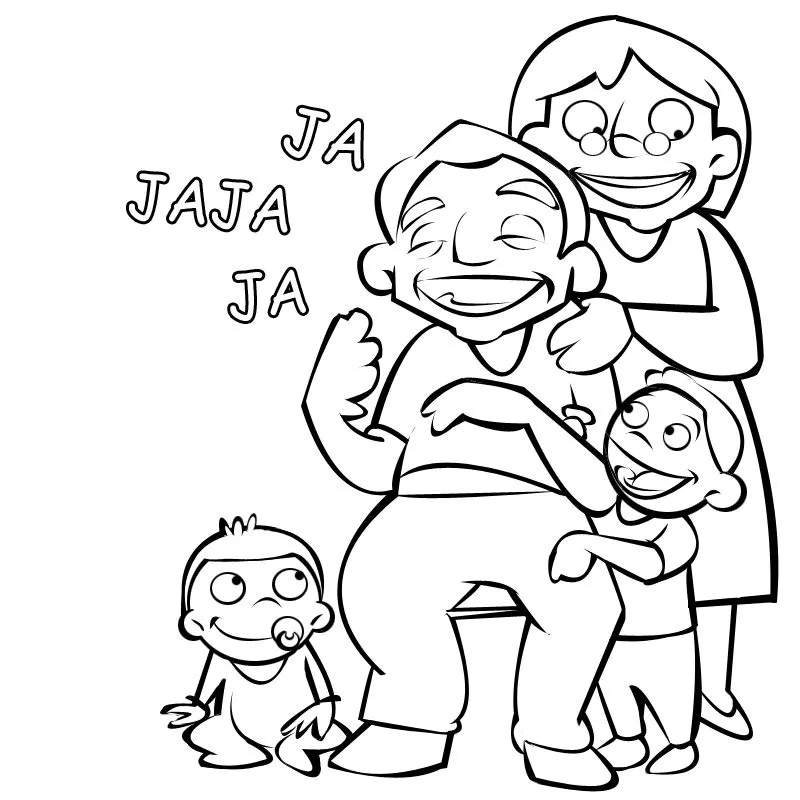 Niños riendo para colorear - Imagui
