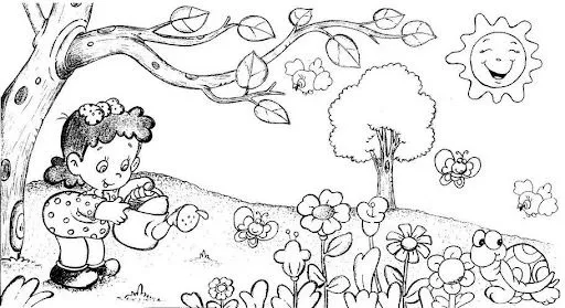Niños sembrando plantas para colorear - Imagui Niños sembrando plantas para colorear - Imagui