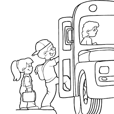Niños subiendo al bus escolar para colorear | Dibujos para ... Niños subiendo al bus escolar para colorear | Dibujos para ...