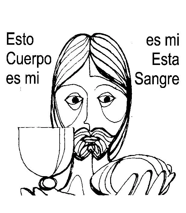 Dibujos Católicos : Cuerpo y sangre de Jesús para colorear