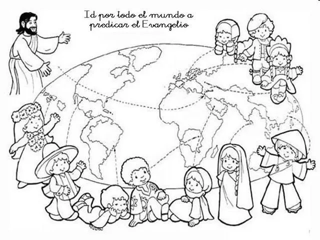 Niños tomados de la mano para colorear - Imagui